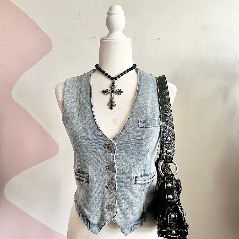 Forever 21 Light Blue Denim Vest